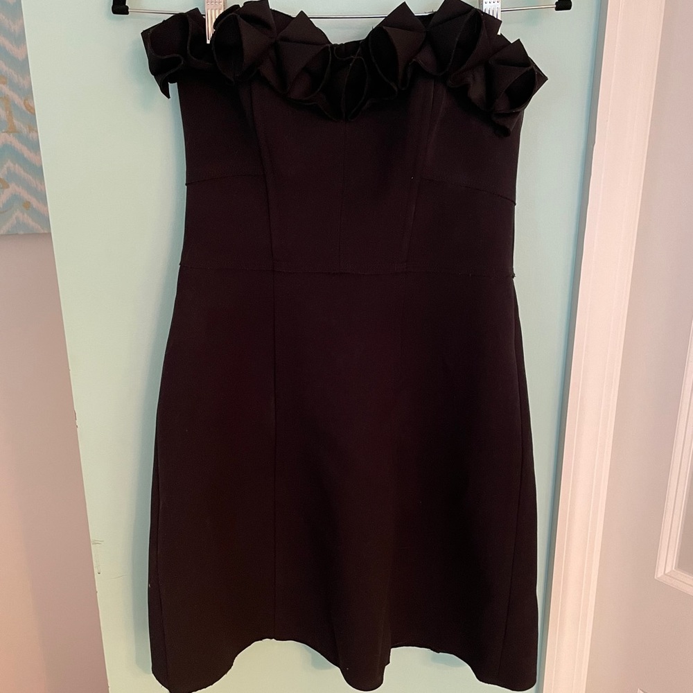 Topshop Ruffle Neckline Mini Dress